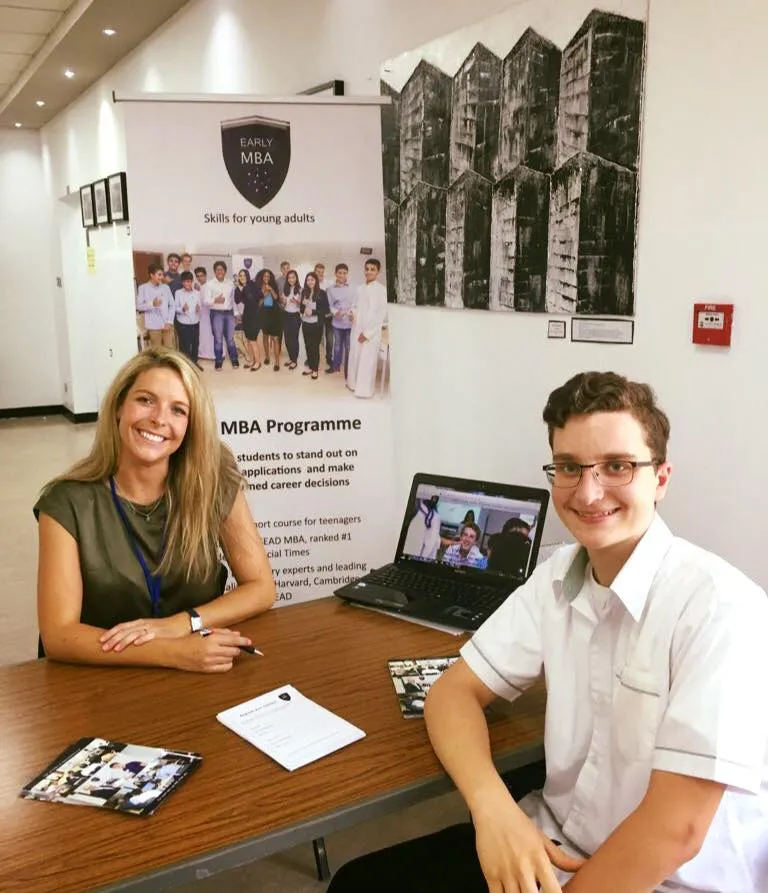 Katherine with an Early MBA student